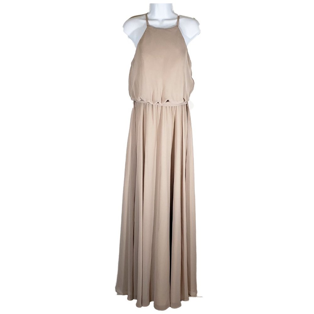 Morilee Madeline Gardner #21543 Bridesmaid Dress Women's Size 8 Nude Latte